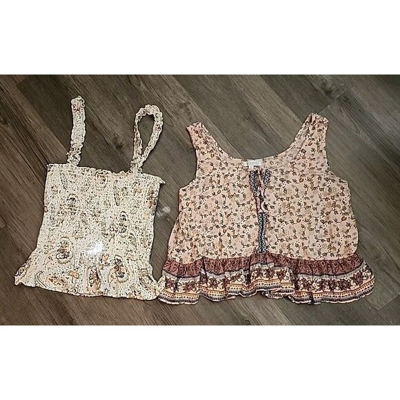 Patrons of Peace Tops - Patrons Of Peace Womens Medium Tops Lot Of 2 Sleevless Floral Boho Cottage Core